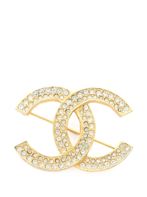 CHANEL Pre-Owned 1986-1988 Coco Mark rhinestone brooch