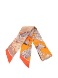 Hermès Pre-Owned 00's Les Zebres twilly scarf - Orange