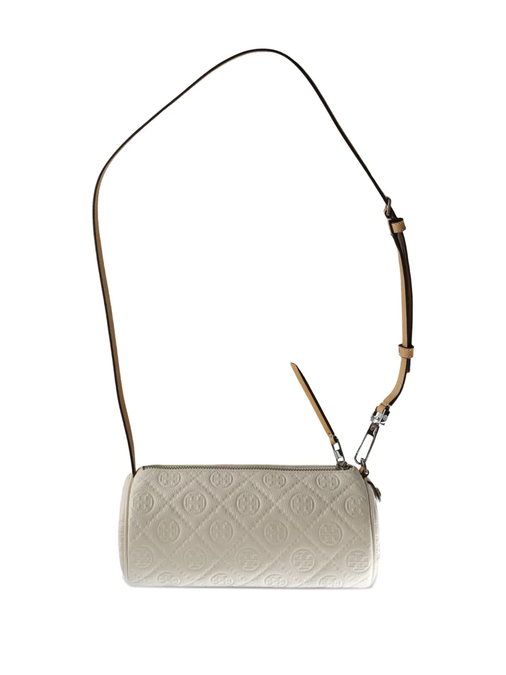 Tory Burch T Monogram Cylinder Bag In White