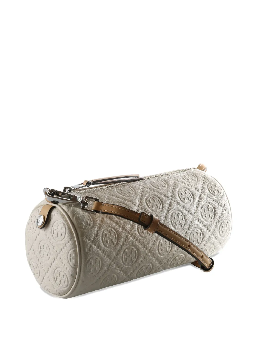 Tory Burch T Monogram Cylinder Bag In White