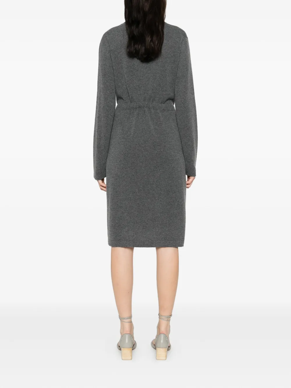 Fabiana Filippi Jurk met striksluiting en kanten afwerking Grijs