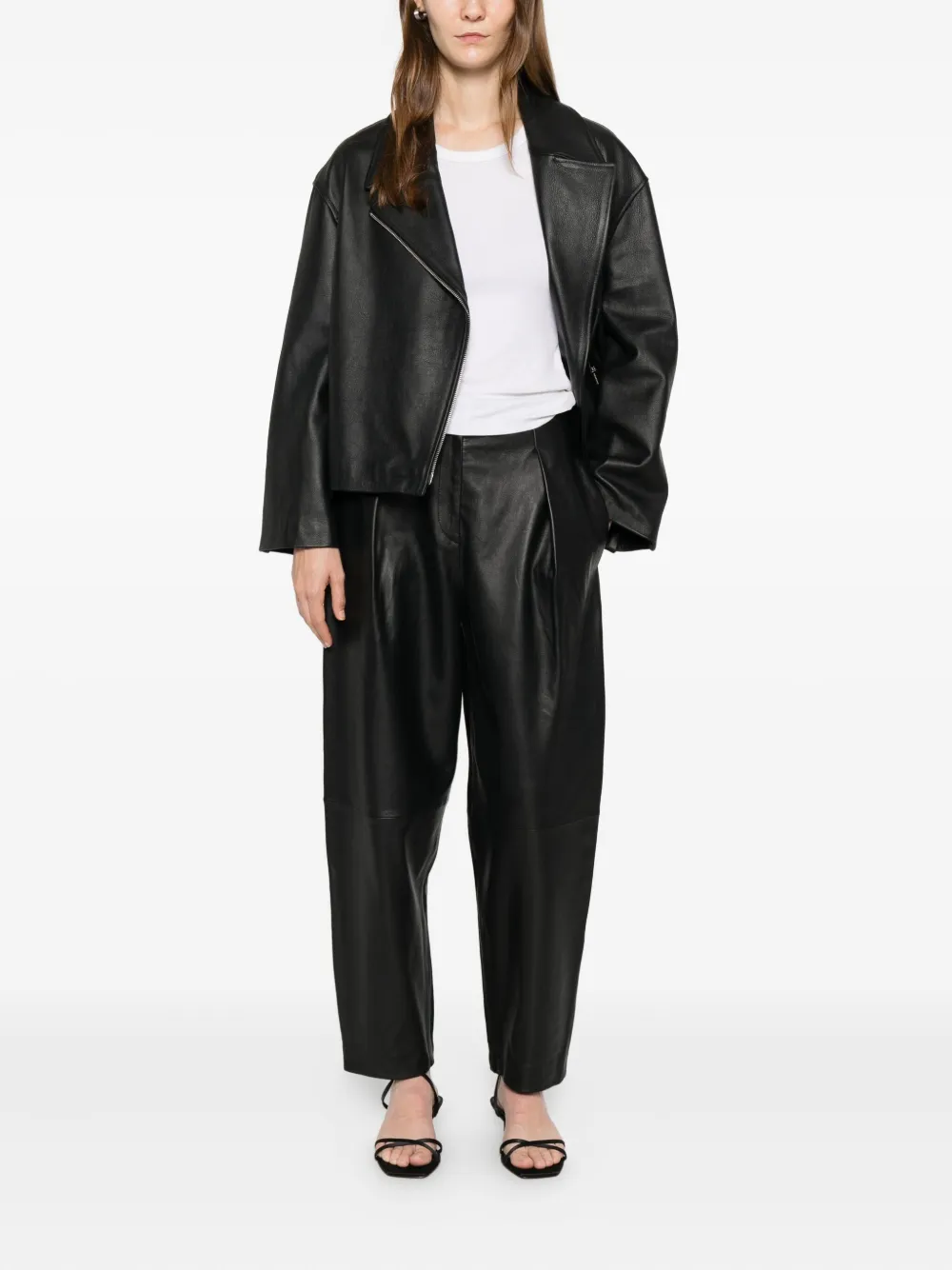 Liviana Conti Leather Trousers In Black
