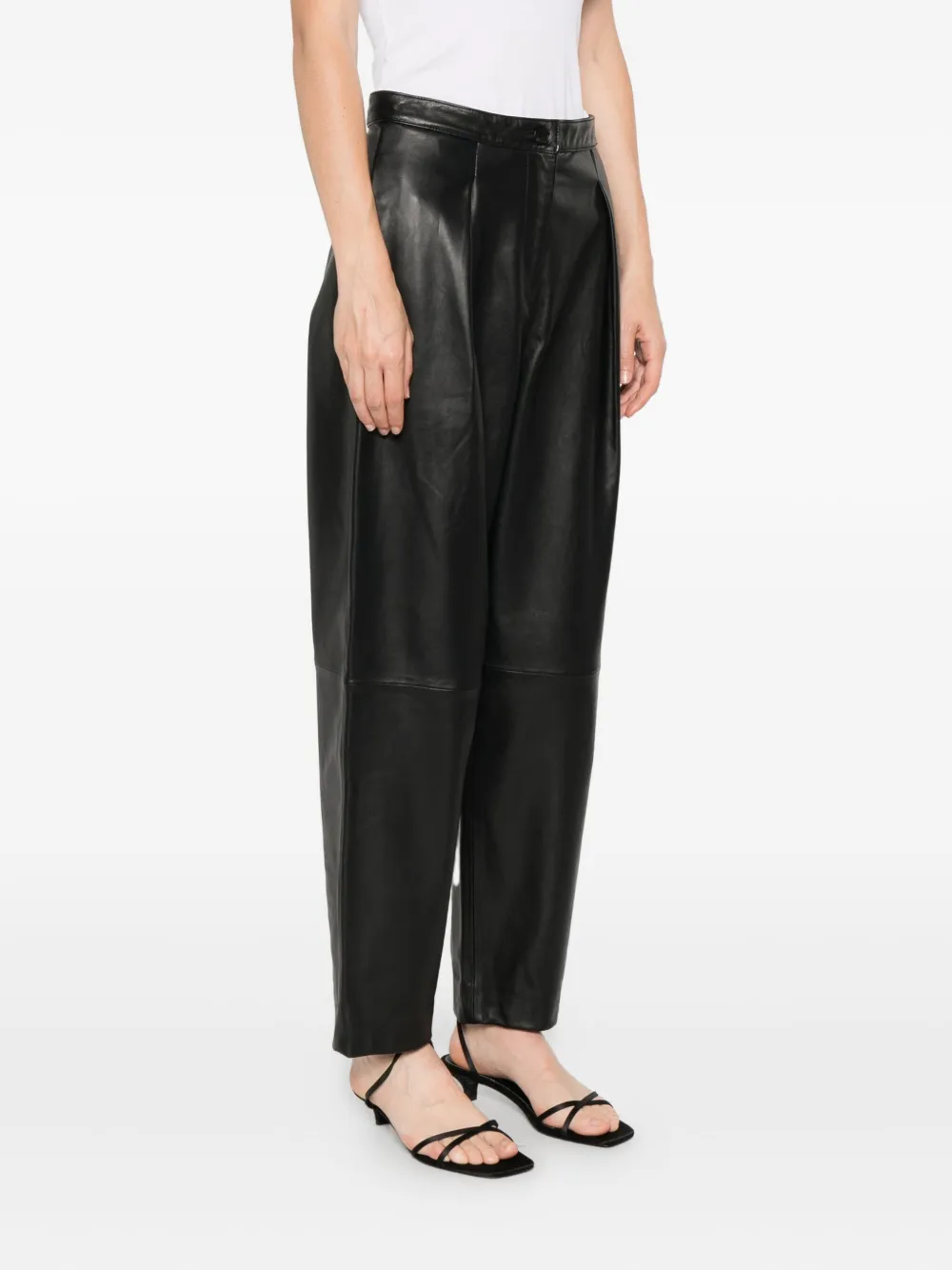 Liviana Conti Leather Trousers In Black