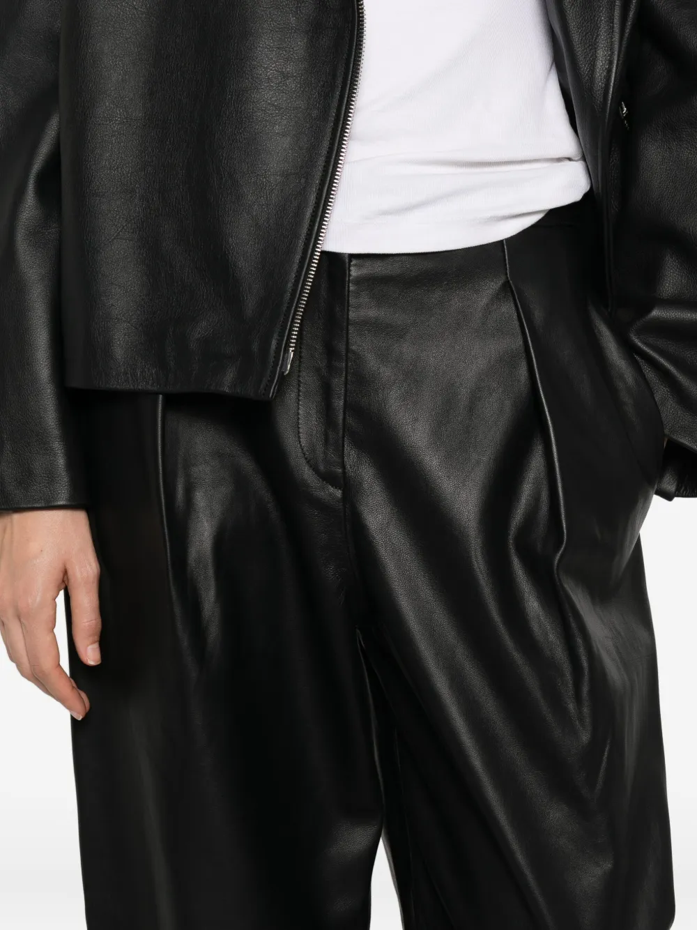 Liviana Conti Leather Trousers In Black