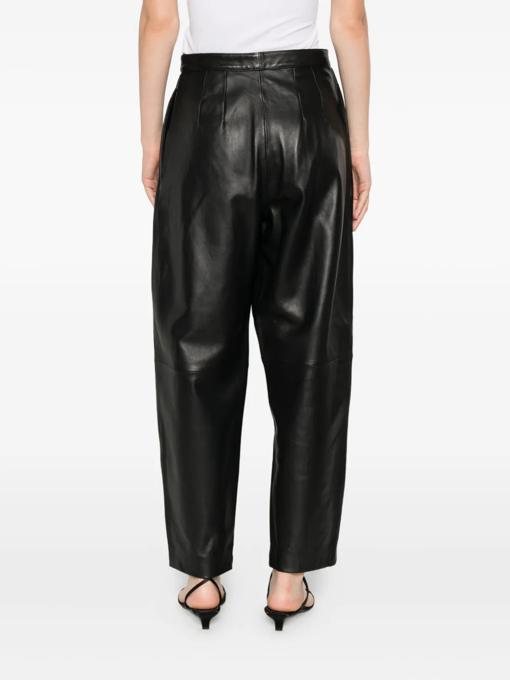 Liviana Conti Leren broek Zwart