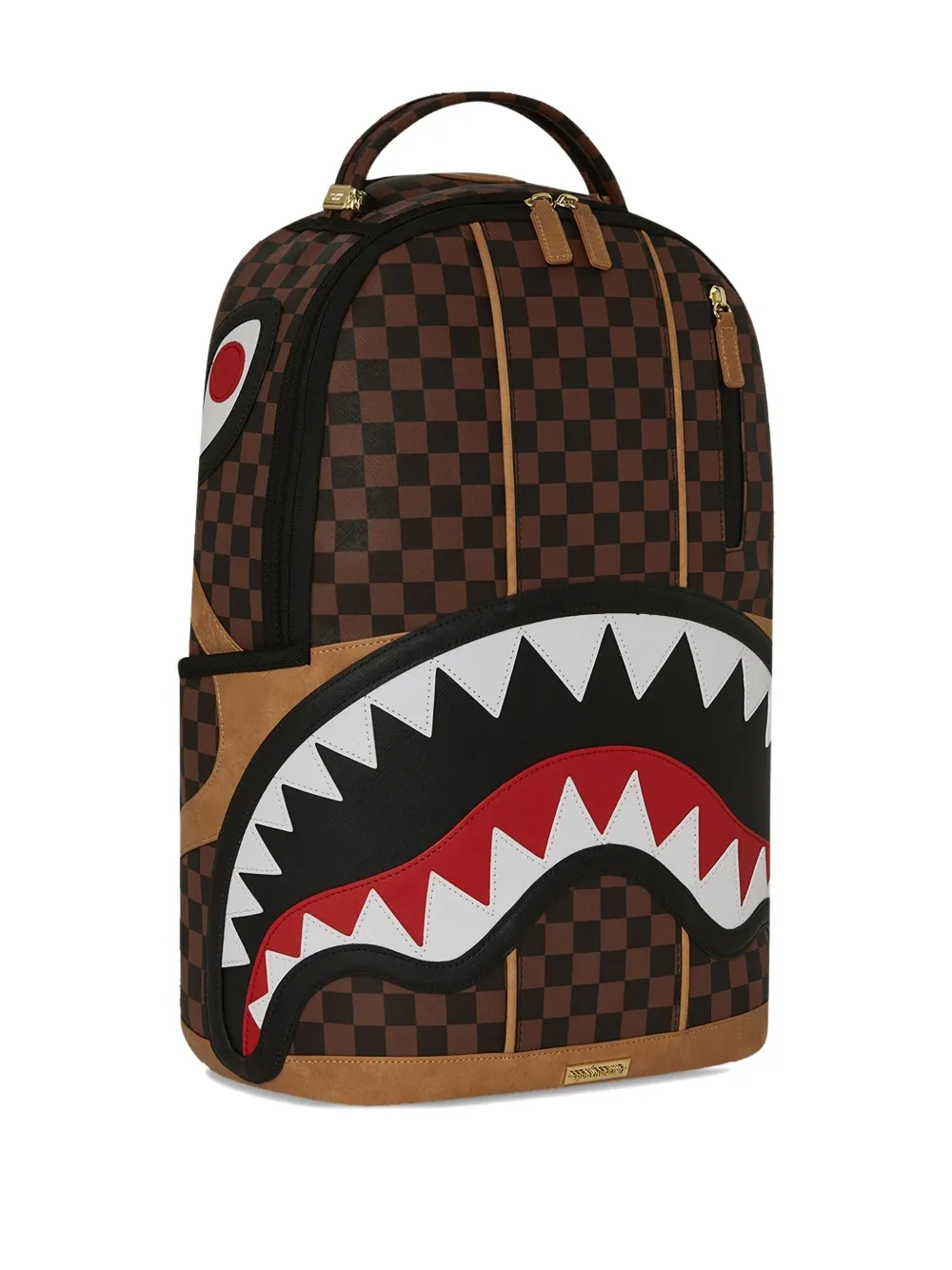 Sprayground Hennyville Dlxsv Checkerboard Shark Backpack In Brown
