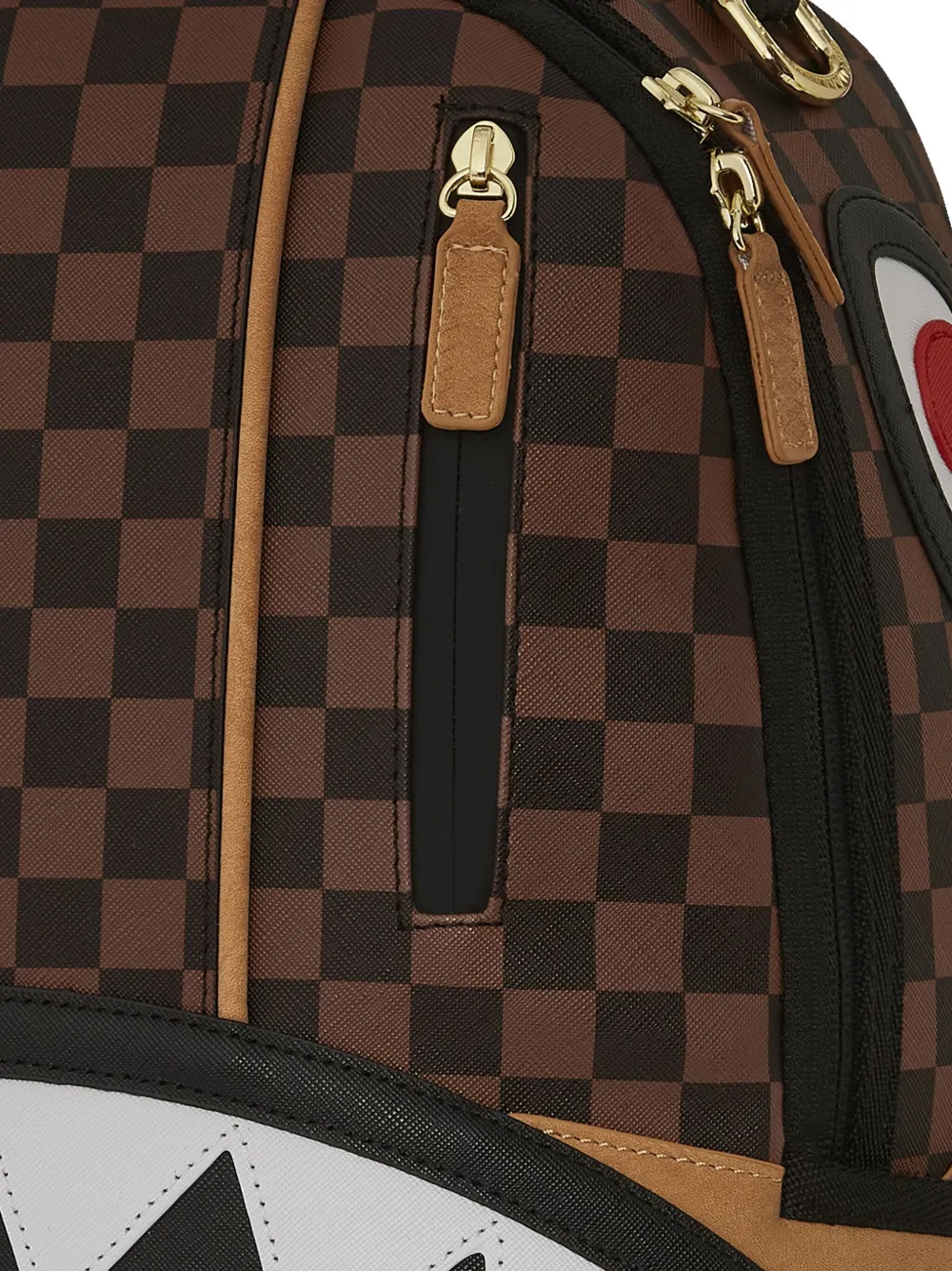 Sprayground Hennyville Dlxsv Checkerboard Shark Backpack In Brown