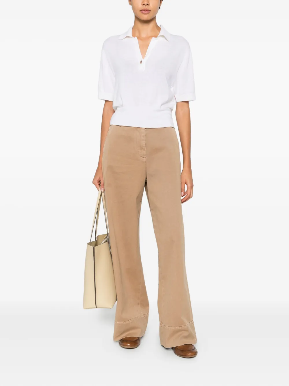 Liviana Conti Sally poloshirt met knopen - Wit