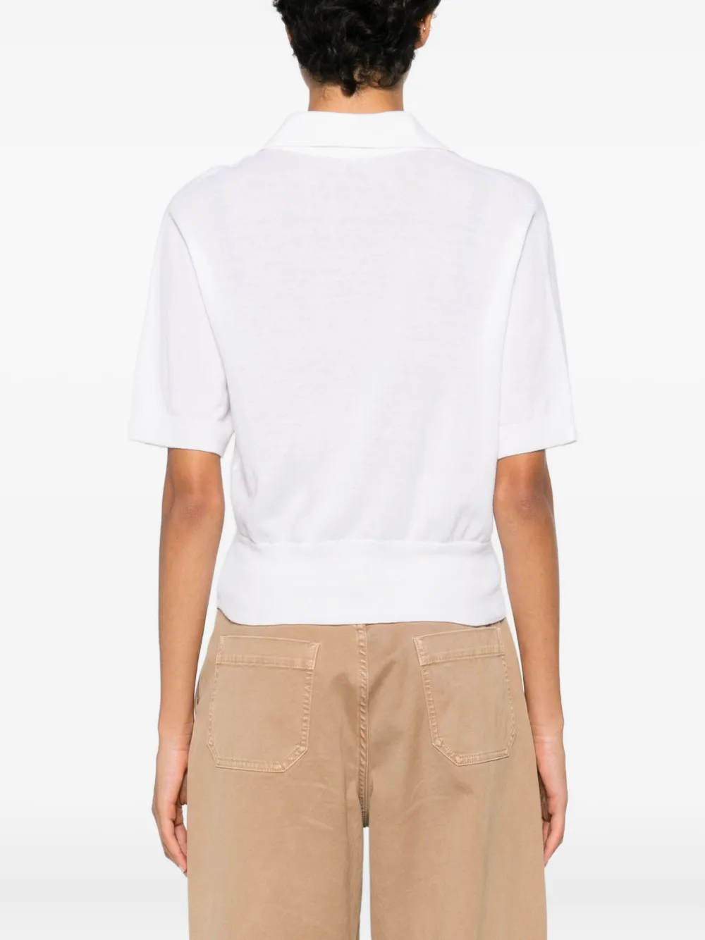 Liviana Conti Sally poloshirt met knopen Wit