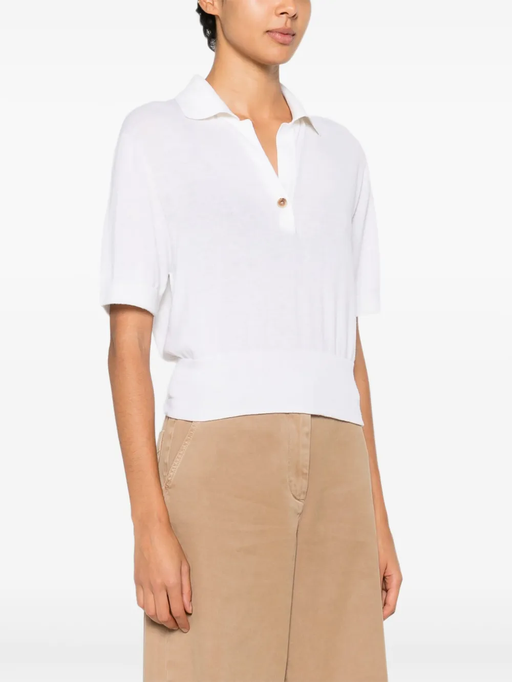 Liviana Conti Sally poloshirt met knopen Wit