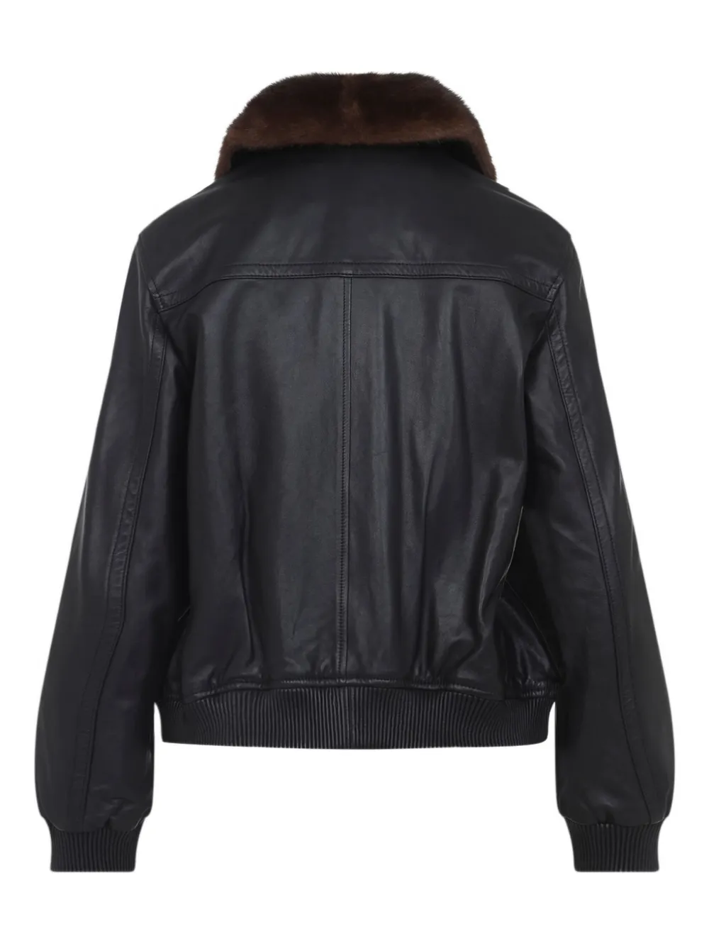 Yves Salomon faux-fur collar leather jacket | Leather Jackets | Image 2