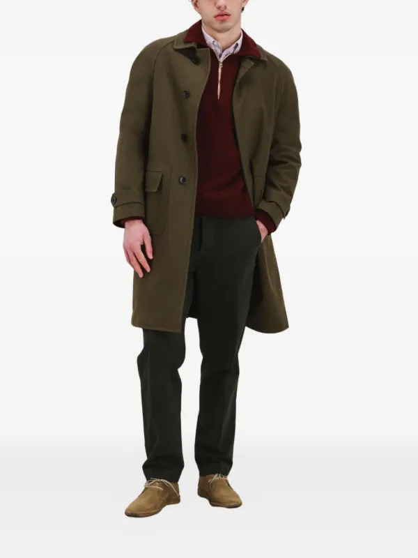 Fortela Amadeo Buttoned Wool Coat | Green | FARFETCH