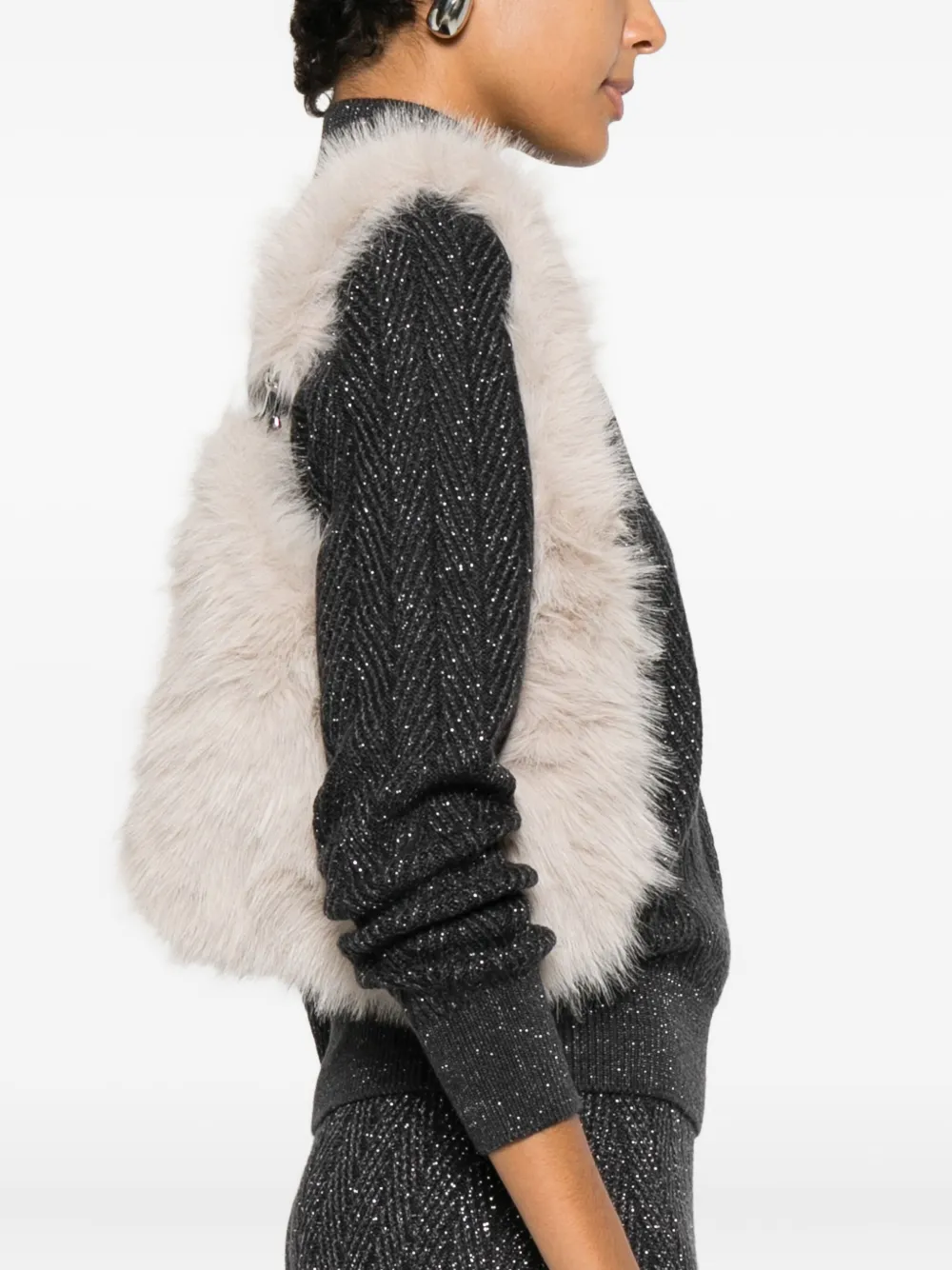 Liviana Conti Small Faux-fur Tote Bag In White