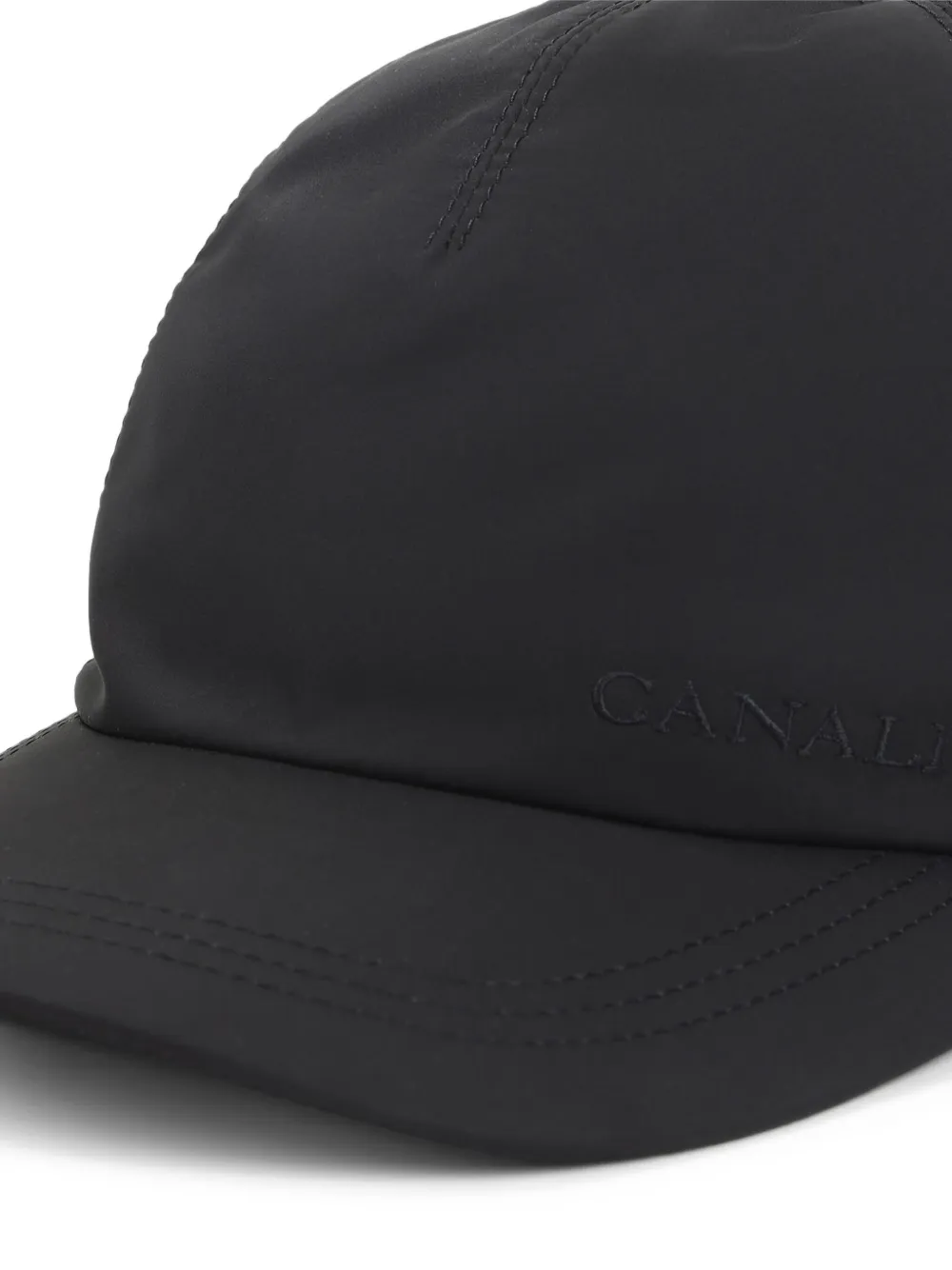 Canali Honkbalpet met logoband Zwart