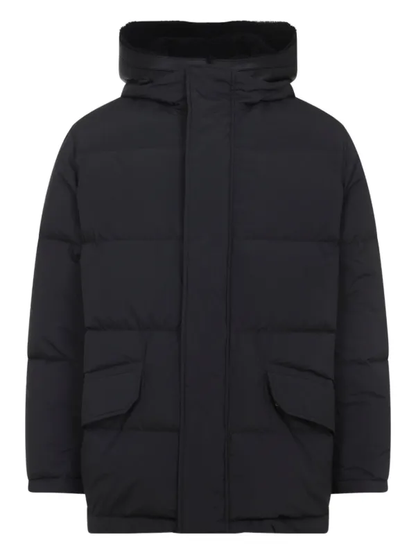 Yves Salomon フーデッド パデッドコート | ブラック | FARFETCH JP
