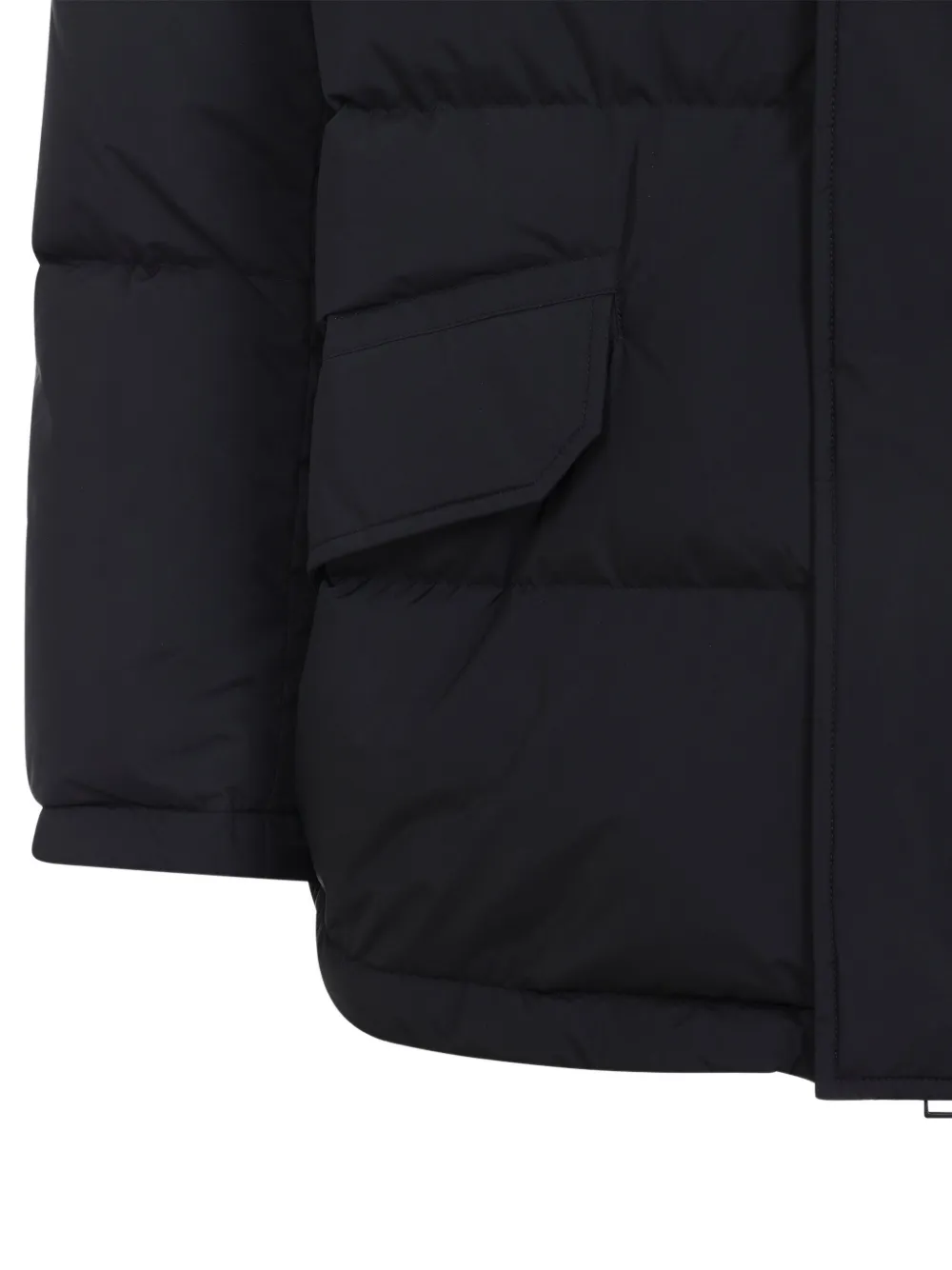 Yves Salomon Padded Black Down Jacket With High Collar And Concealed Zip In Black