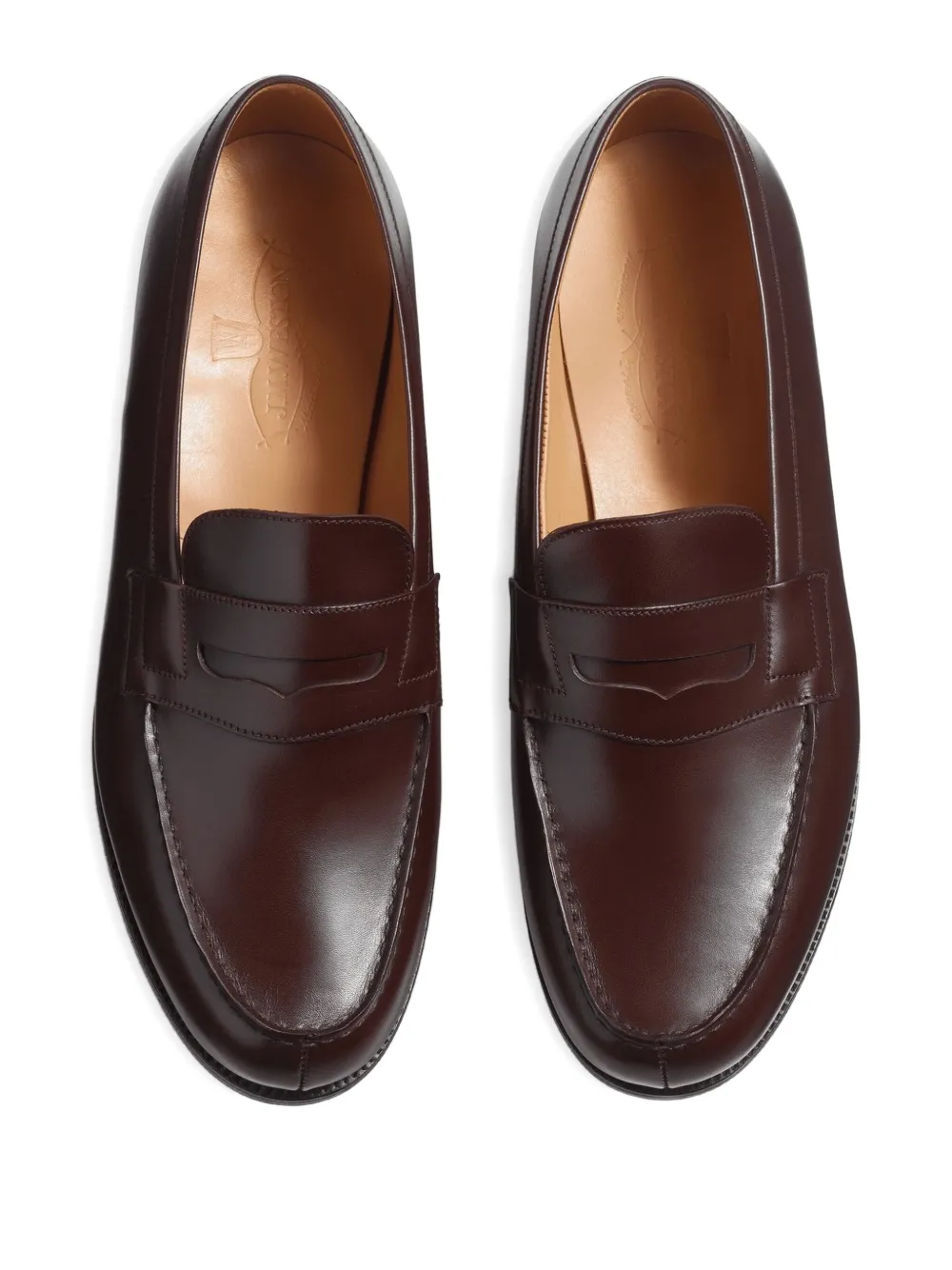 Jm Weston J.m. Weston Penny Strap Calf Leather Loafer In Brown