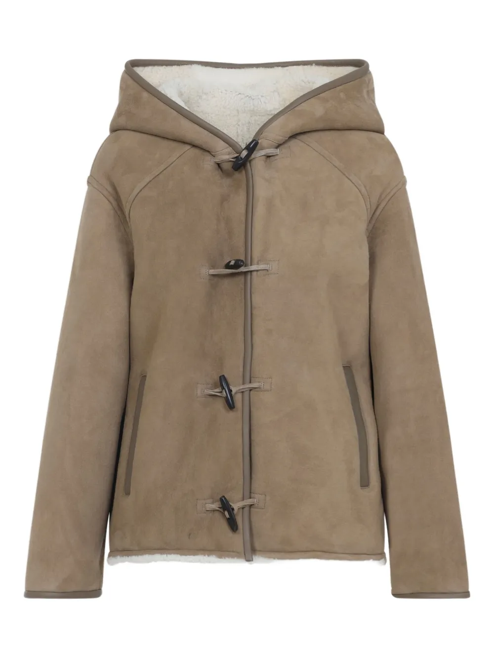 Yves Salomon Beige Suede Lamb Jacket With Shearling Lining In Neutral