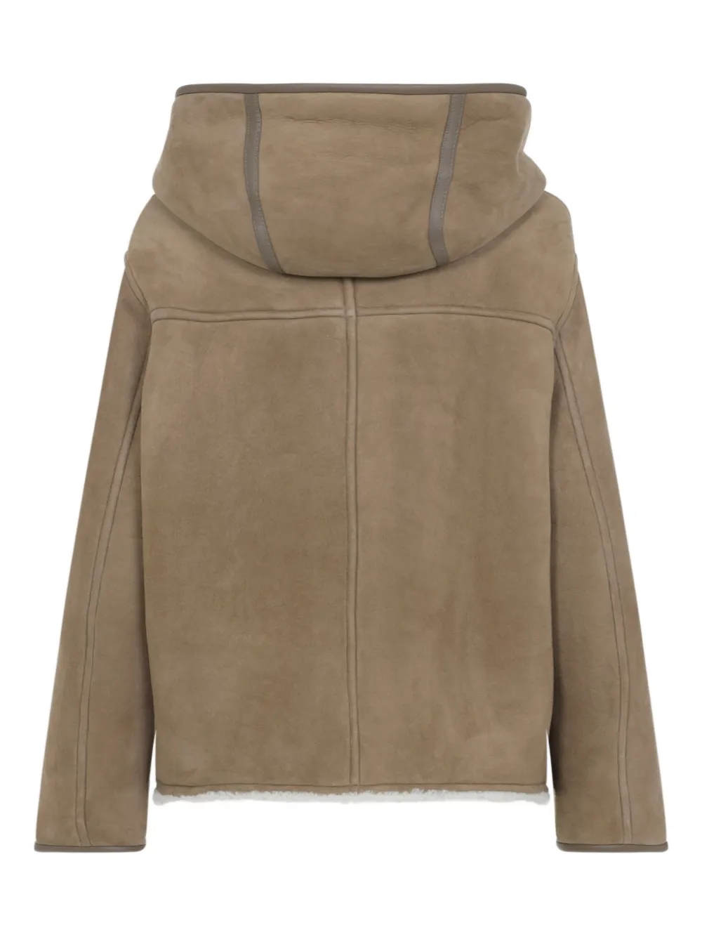 Yves Salomon Beige Suede Lamb Jacket With Shearling Lining In Neutral