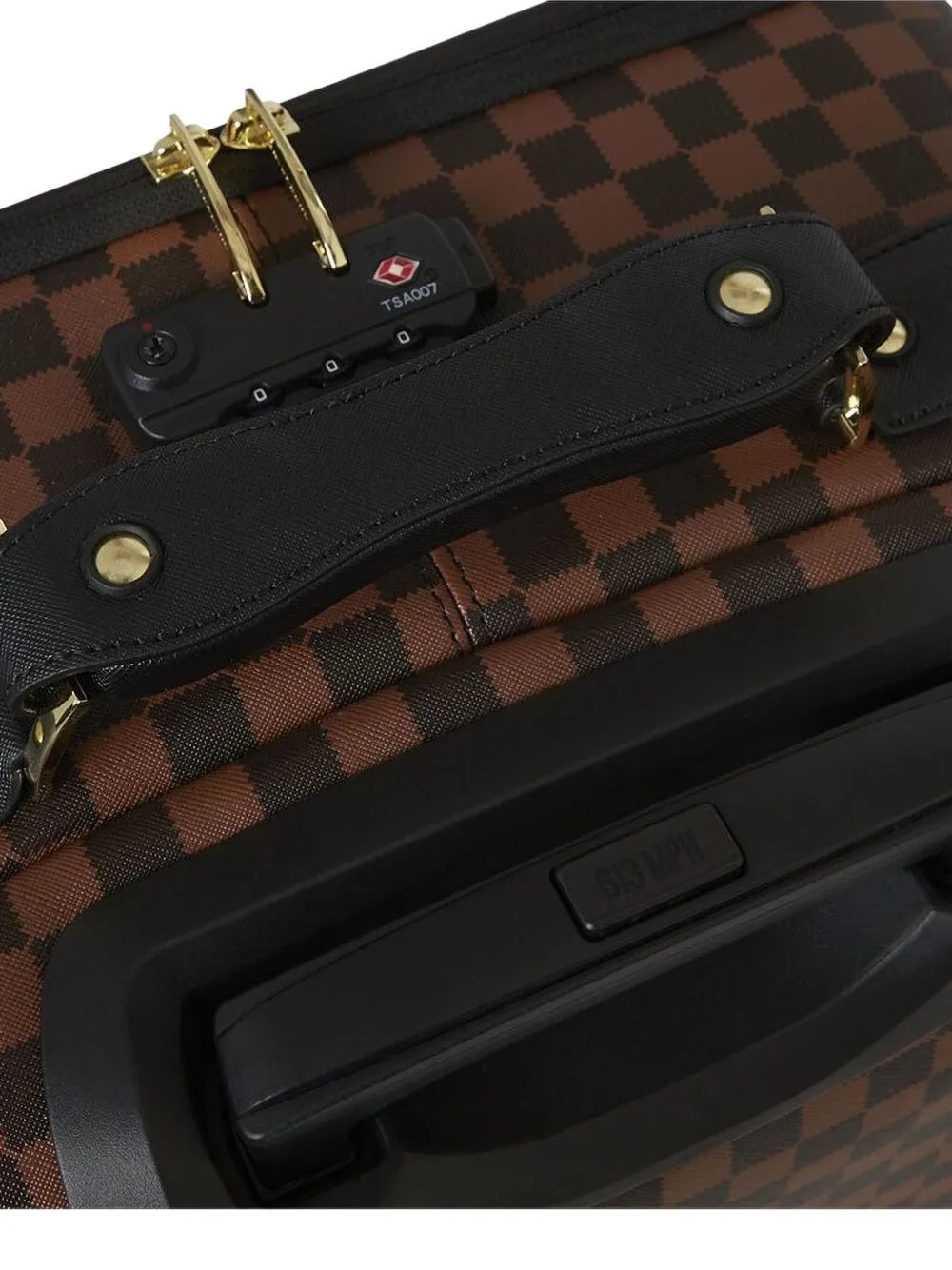 Sprayground Sawtooth Sharks In Paris Luggage In Brown