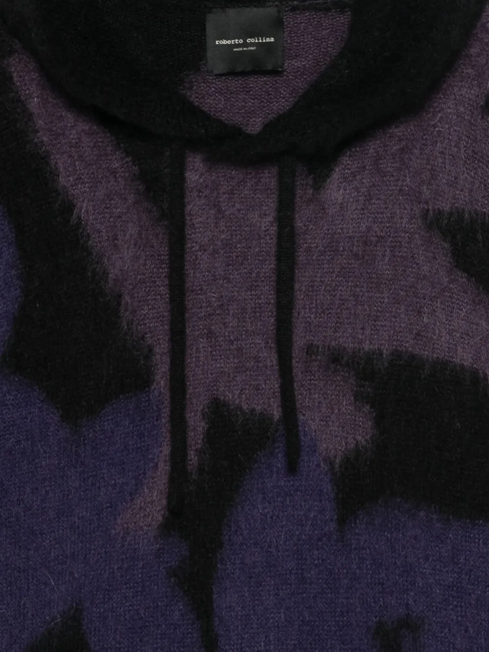 Roberto Collina Hoodie met patroon Zwart