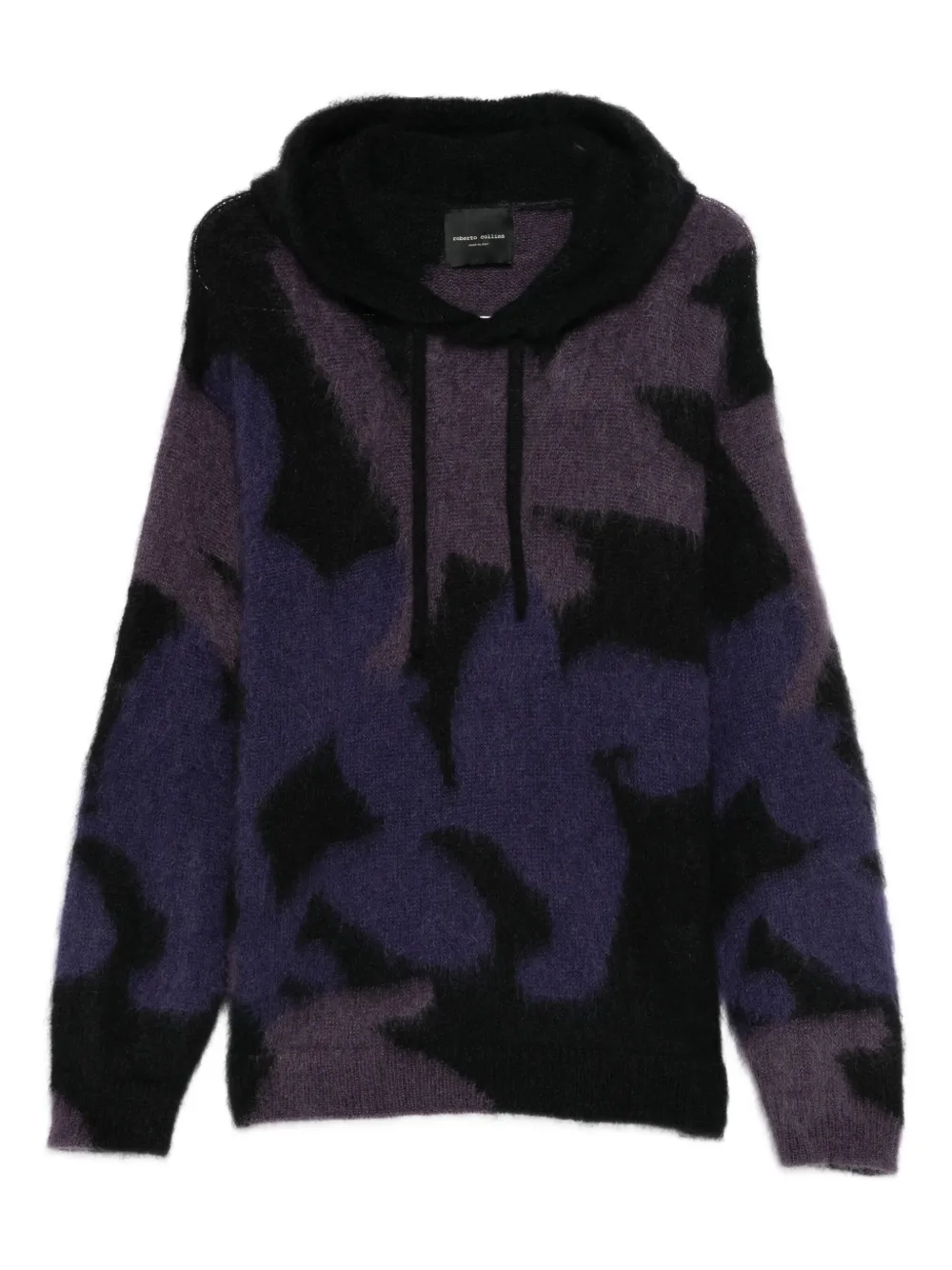 Roberto Collina patterned hoodie | Black | Image 1