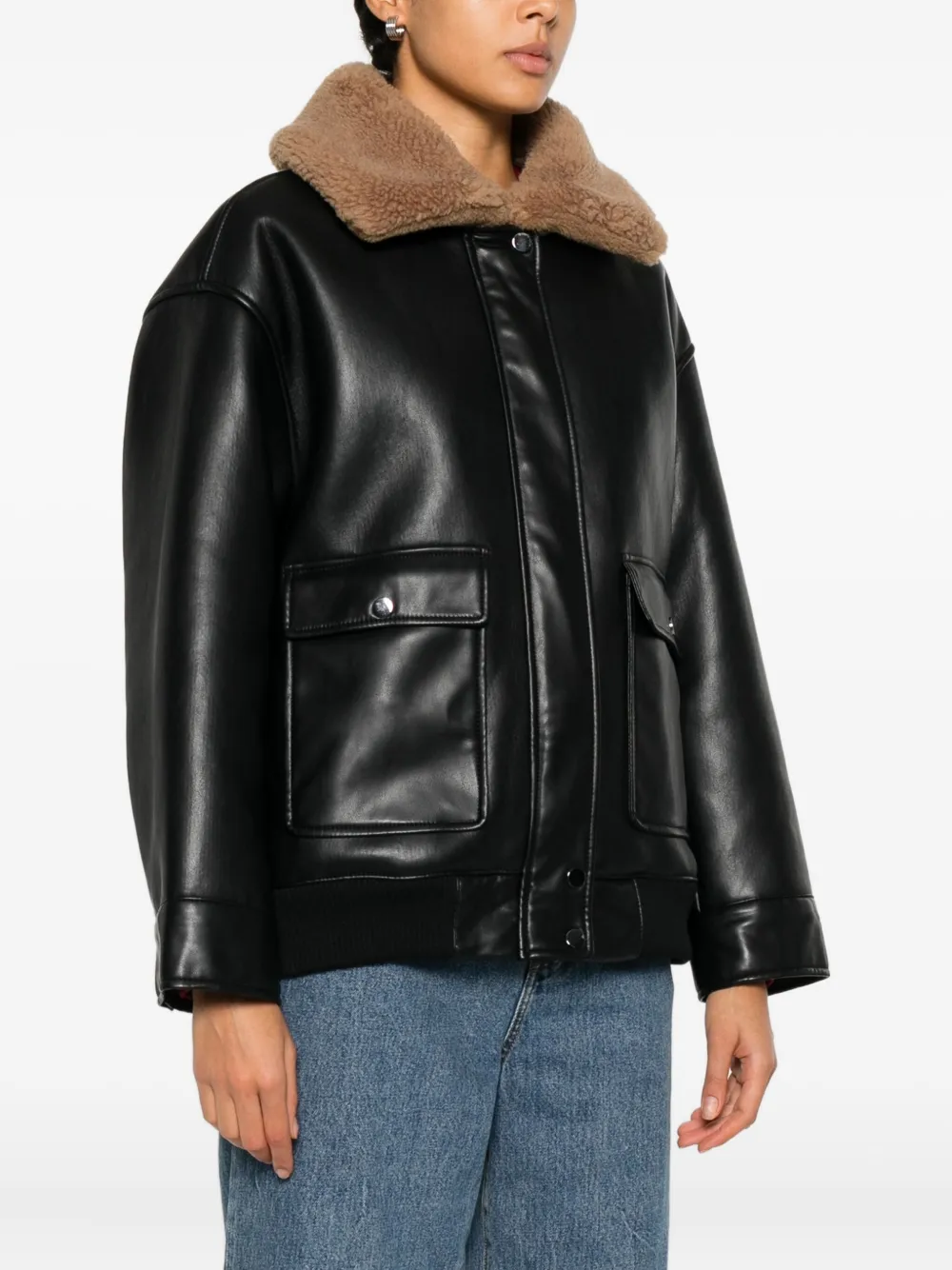 Molli Wool-collar Jacket In Black