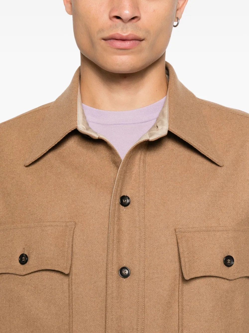 Fortela Shirtjack met knopen Beige