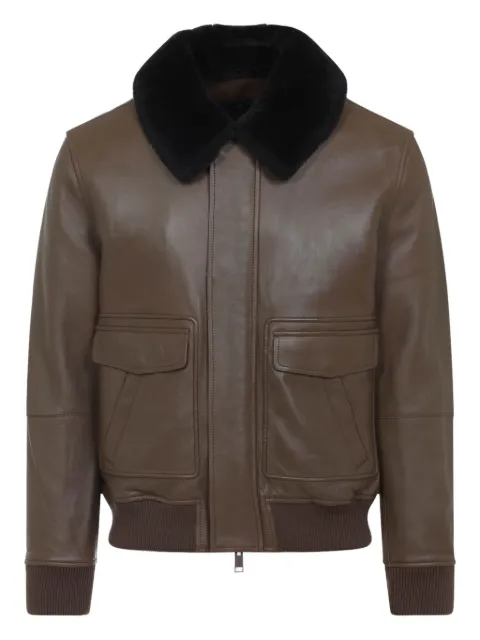 Yves Salomon fur-collar leather jacket