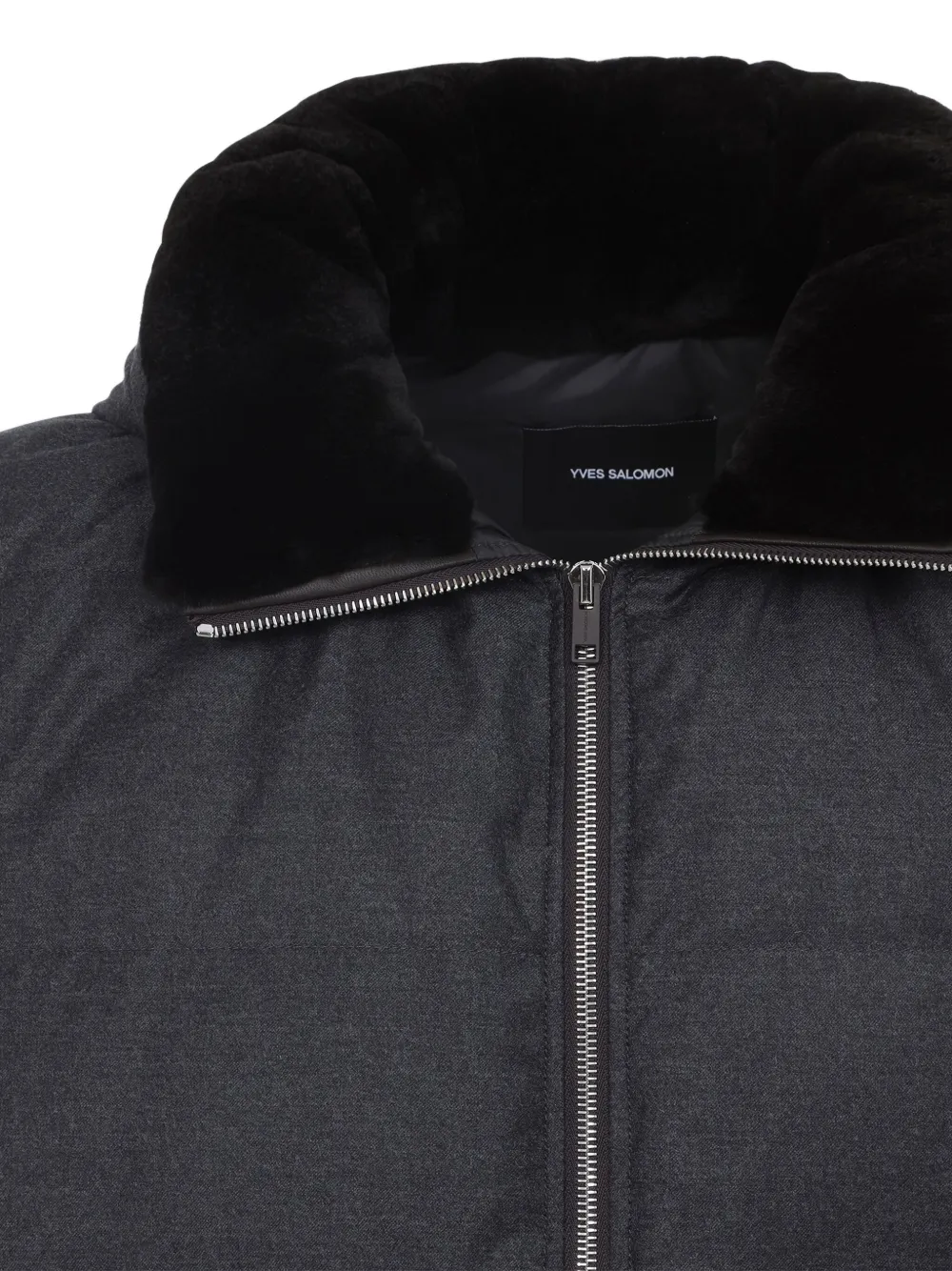 Yves Salomon Quilted Down-filled Mink Gilet With Contrast Lining In Black