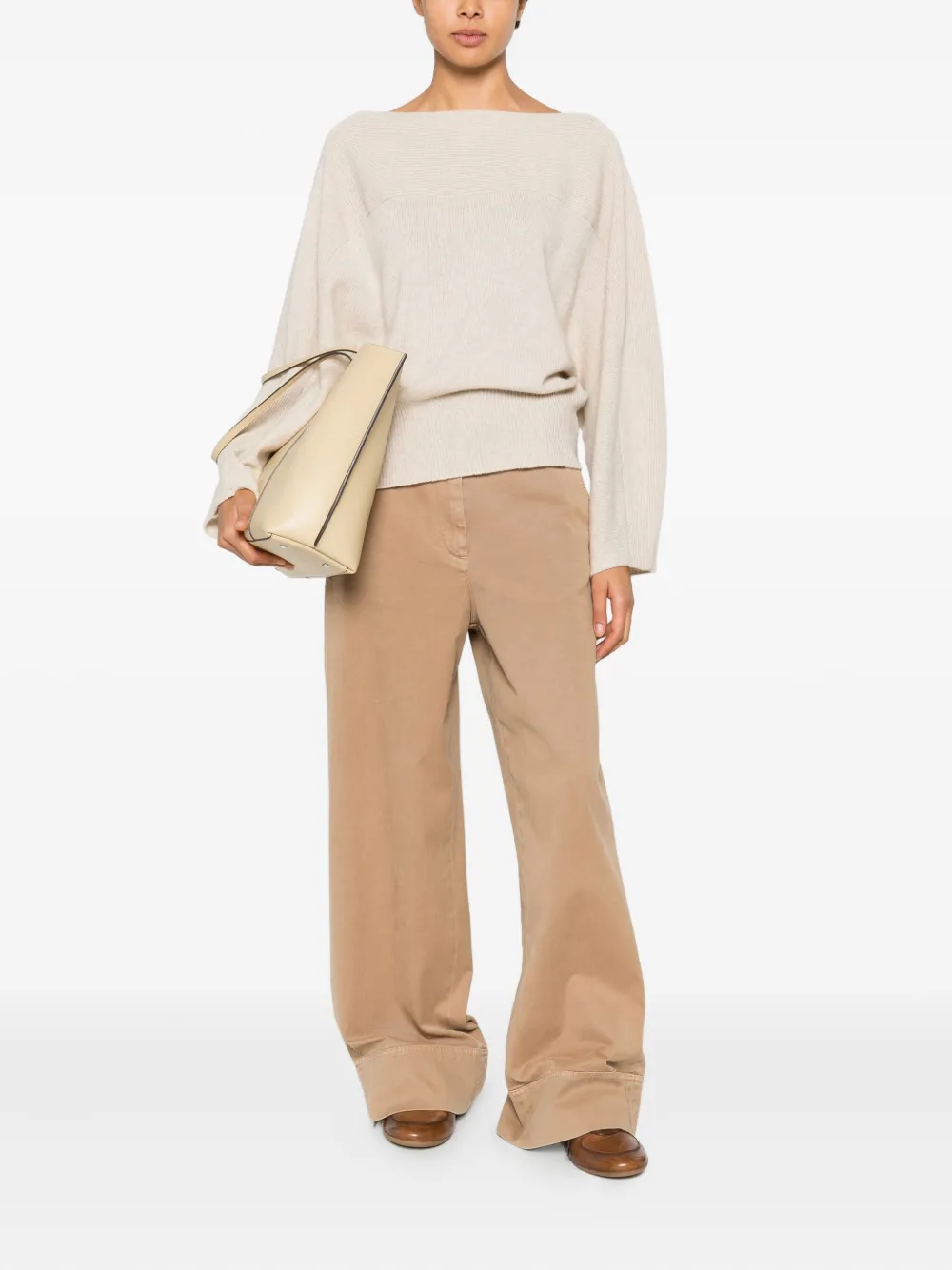 Liviana Conti Alicia trui met geribbeld vlak Beige