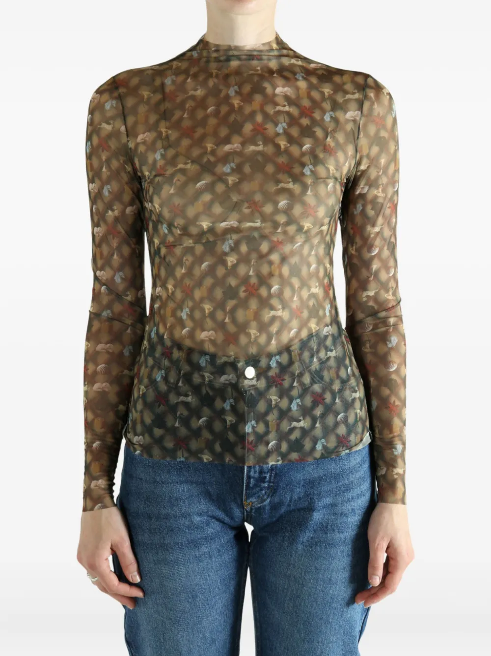 Yassmin Saleh La Reverie Tattoo T-shirt In Brown