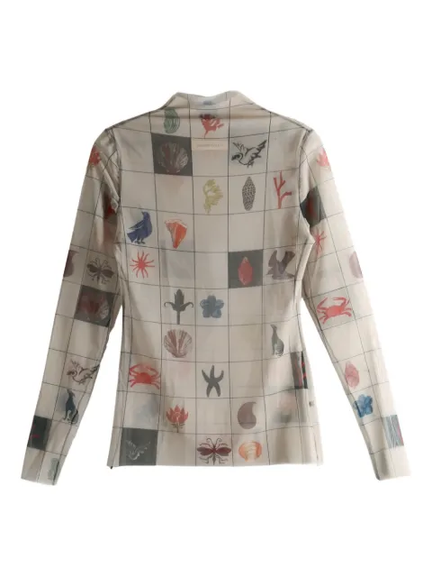 YASSMIN SALEH printed grid top