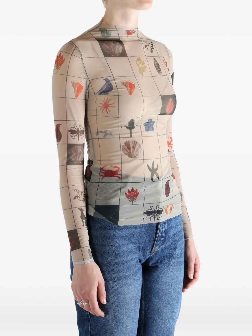 YASSMIN SALEH printed grid top | Shirts | Image 2