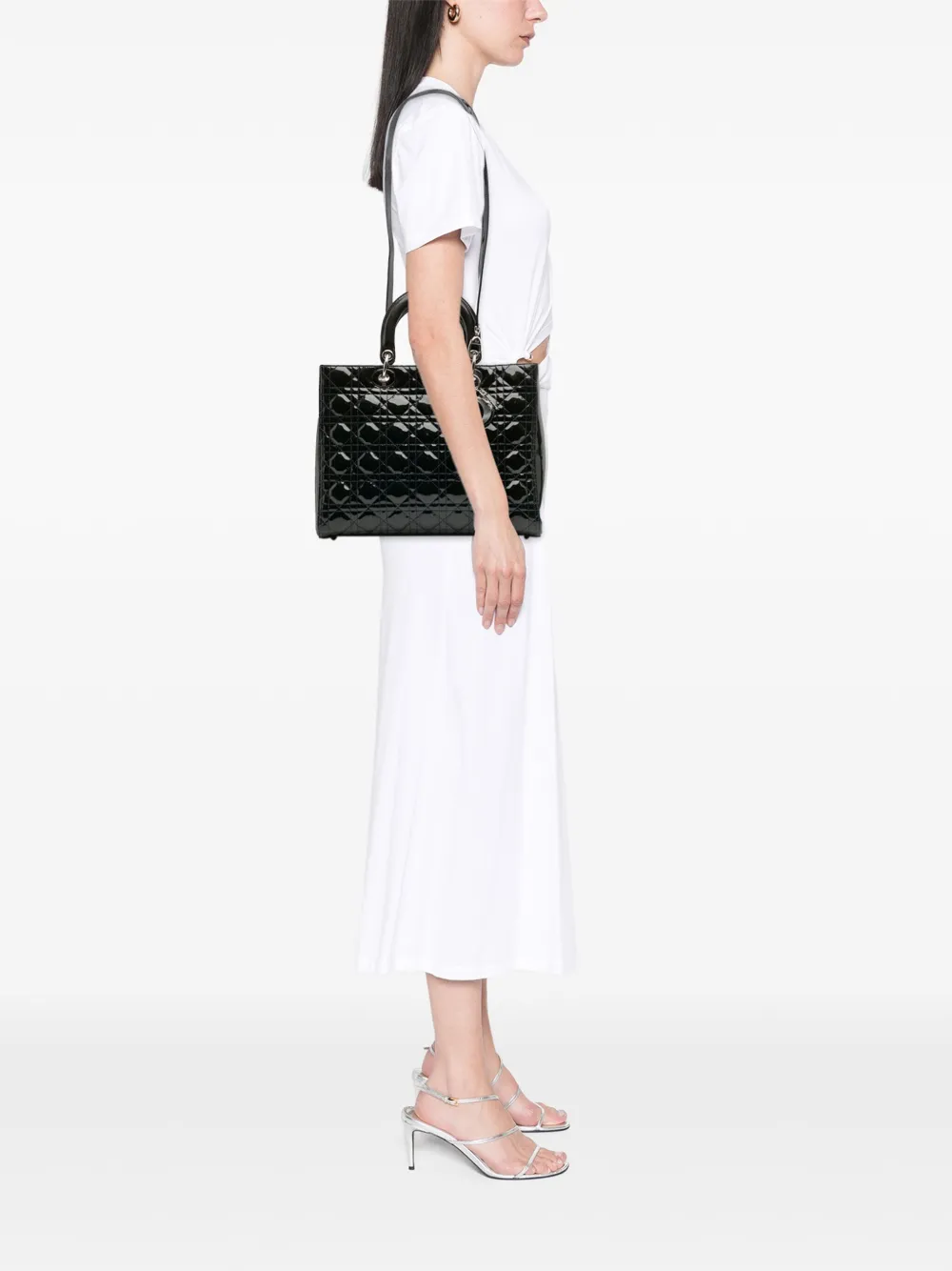 Christian Dior Pre-Owned 2010 Large Patent Cannage Lady Dior satchel | Pre-Owned | Image 2