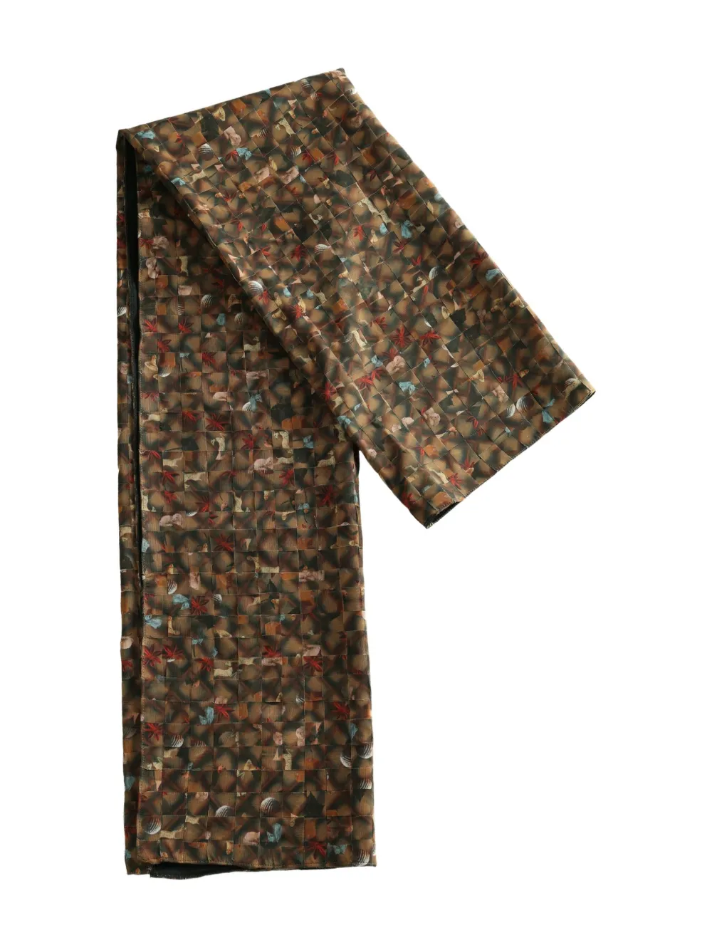 Yassmin Saleh Macramé Patterned Scarf In Brown
