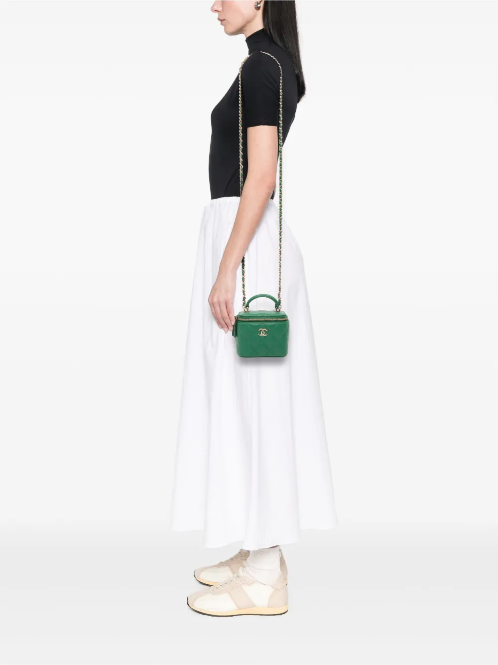 CHANEL Pre-Owned 2021-2025 Mini CC Quilted Lambskin Top Handle Case With Chain vanity bag | Pre-Owned | Image 2