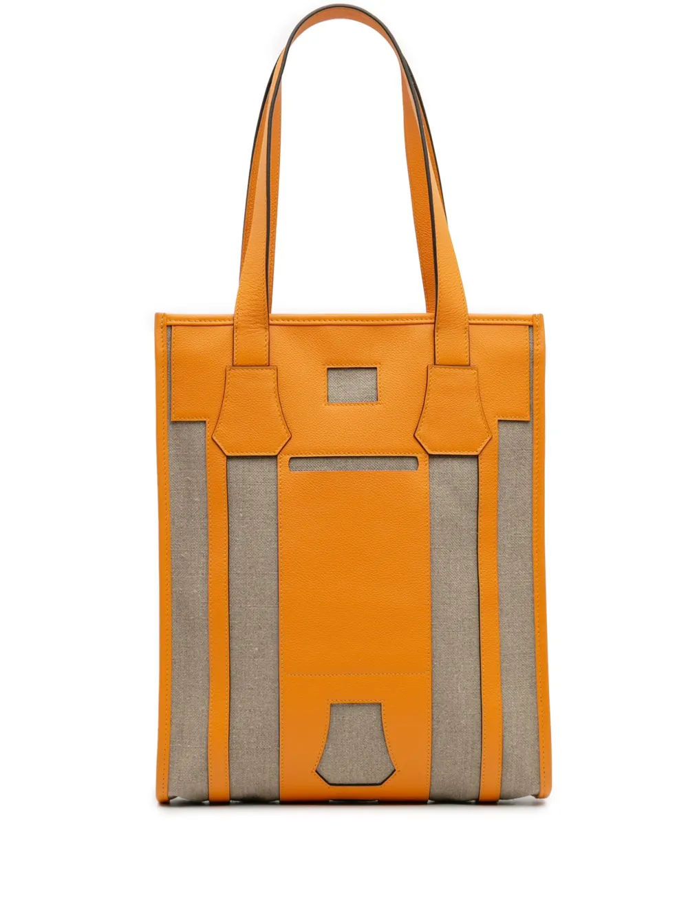 Hermès Pre-Owned 2015-2025 Evergrain and Toile Petit H Bell tote bag - Hermès Pre-Owned 2015-2025 Evergrain and Toile Petit H Bell tote bag -
