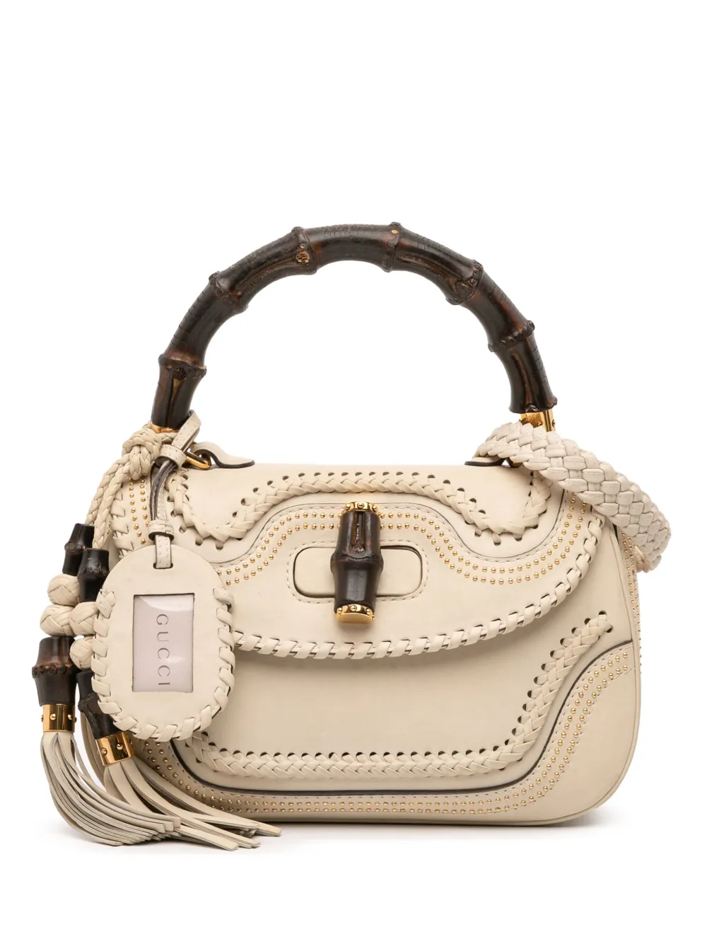 Gucci Pre-Owned 2016-2025 Medium Studded New Bamboo Tassel satchel - Gucci Pre-Owned 2016-2025 Medium Studded New Bamboo Tassel satchel -