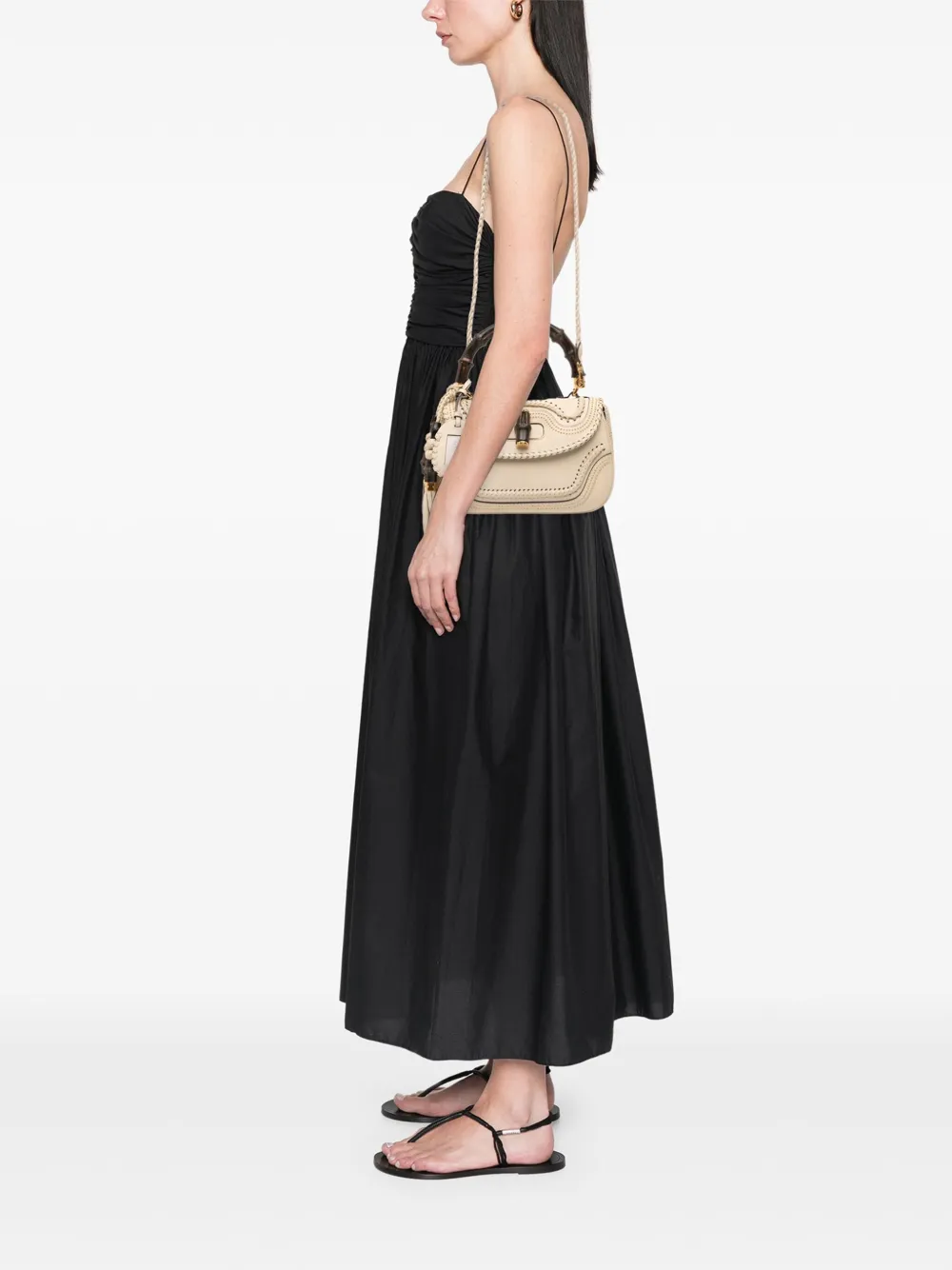 Gucci Pre-Owned 2016-2025 Medium Studded New Bamboo Tassel satchel | Pre-Owned | Image 2