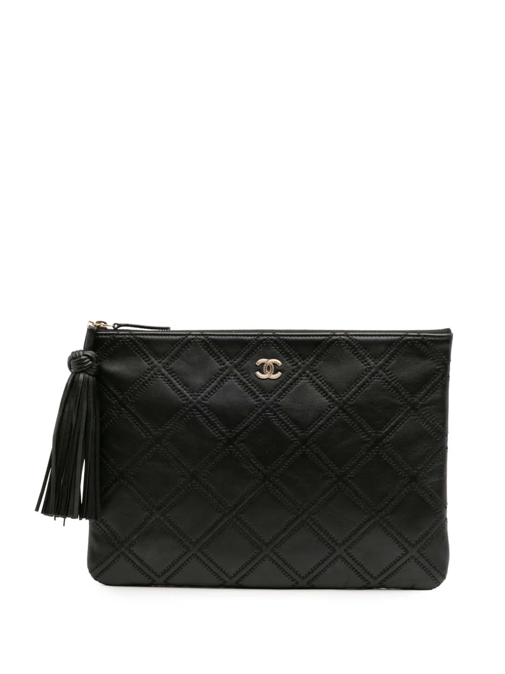 CHANEL Pre-Owned 2017-2018 Medium Quilted Lambskin Double Stitch CHANEL Pre-Owned 2017-2018 Medium Quilted Lambskin Double Stitch