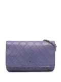CHANEL Pre-Owned 2012-2013 CC Calfskin Double Stitched Wallet on Chain crossbody bag - Blue