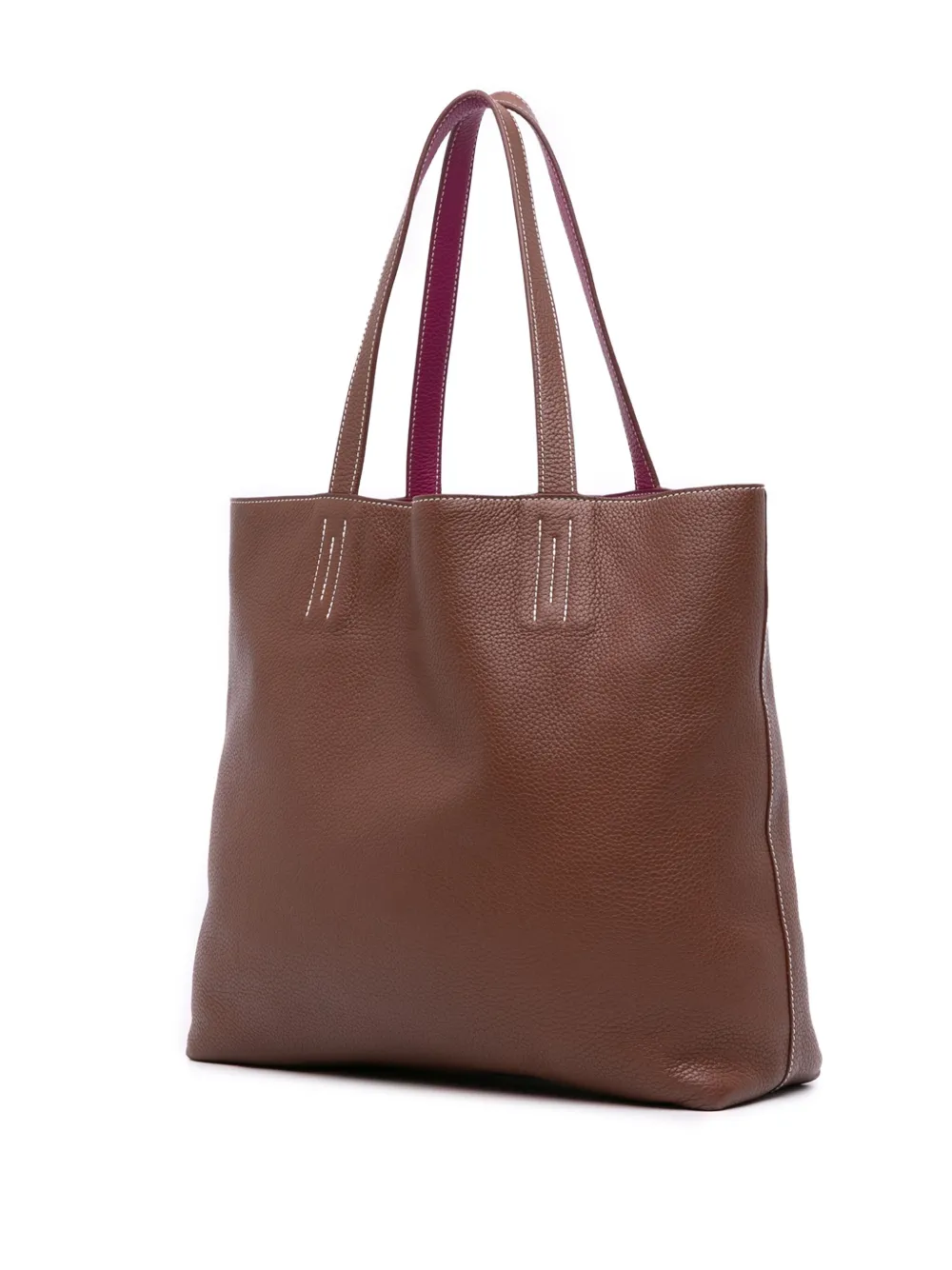 Pre-owned Hermes 2013 Clemence Double Sens 36 Tote Bag In Pink