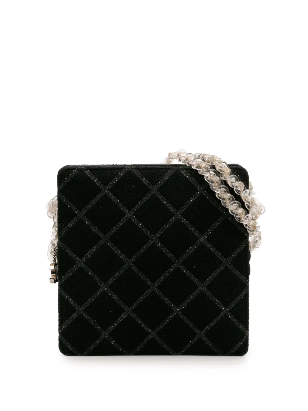 CHANEL Pre-Owned 2016-2017 CC Tweed Chain Fantasy crossbody bag - ブラック CHANEL Pre-Owned 2016-2017 CC Tweed Chain Fantasy crossbody bag - ブラック