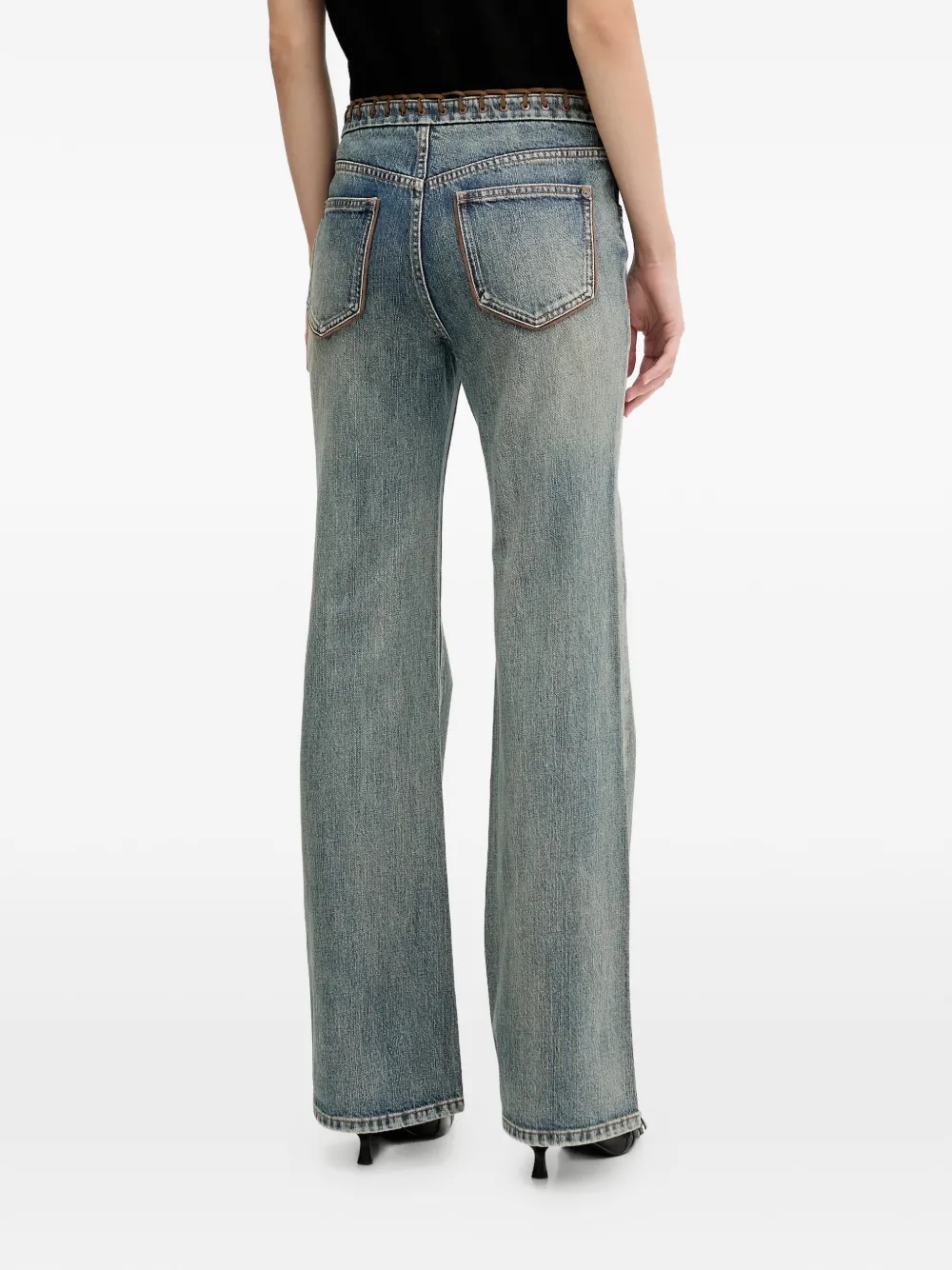 Lacing Trim Jeans