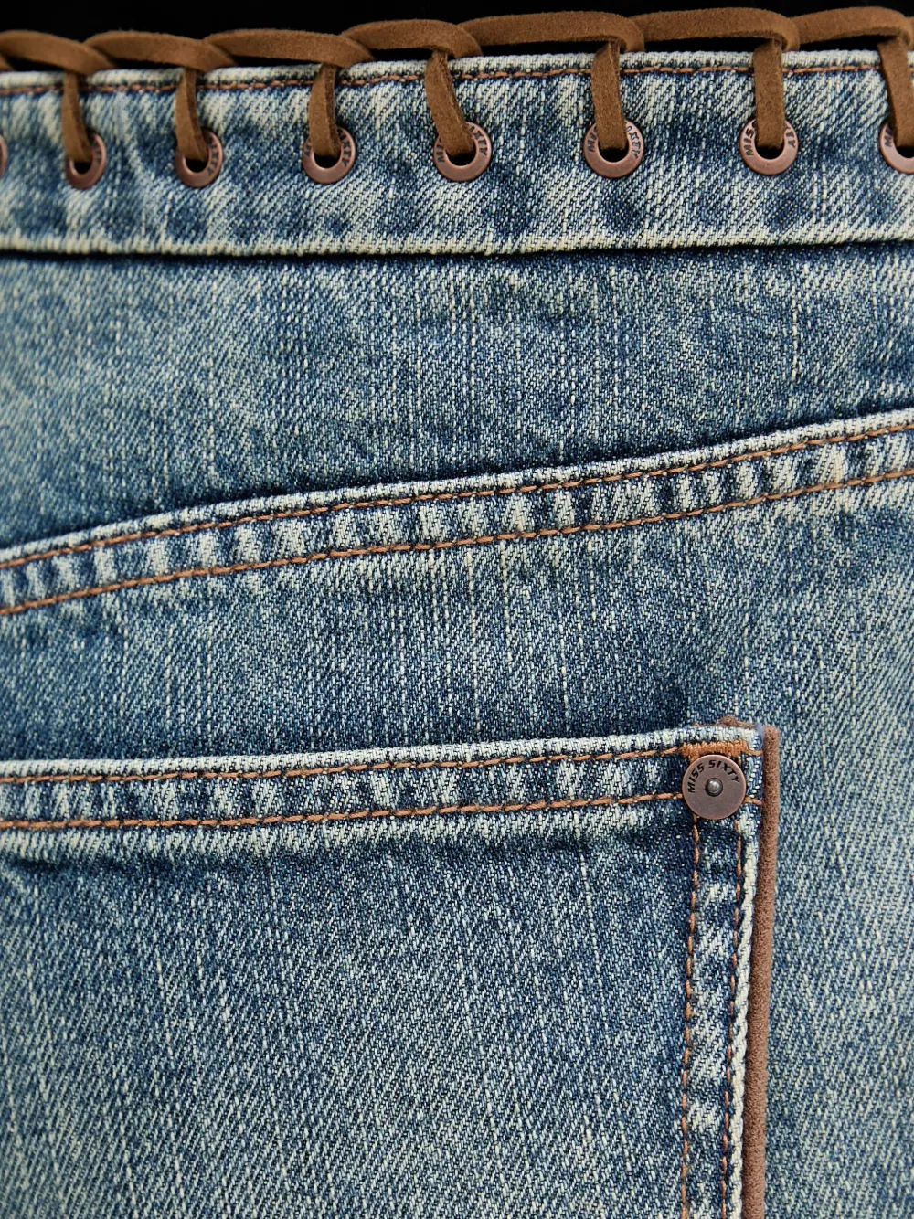 Lacing Trim Jeans