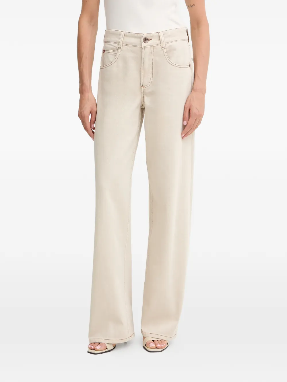 Miss Sixty five-pocket logo-patch jeans - Toni neutri