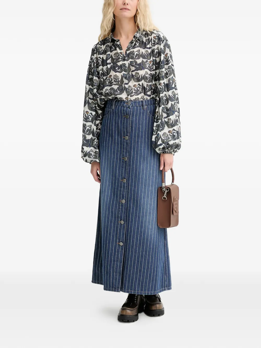 MUNTHE Lynx floral buttoned shirt - Wit