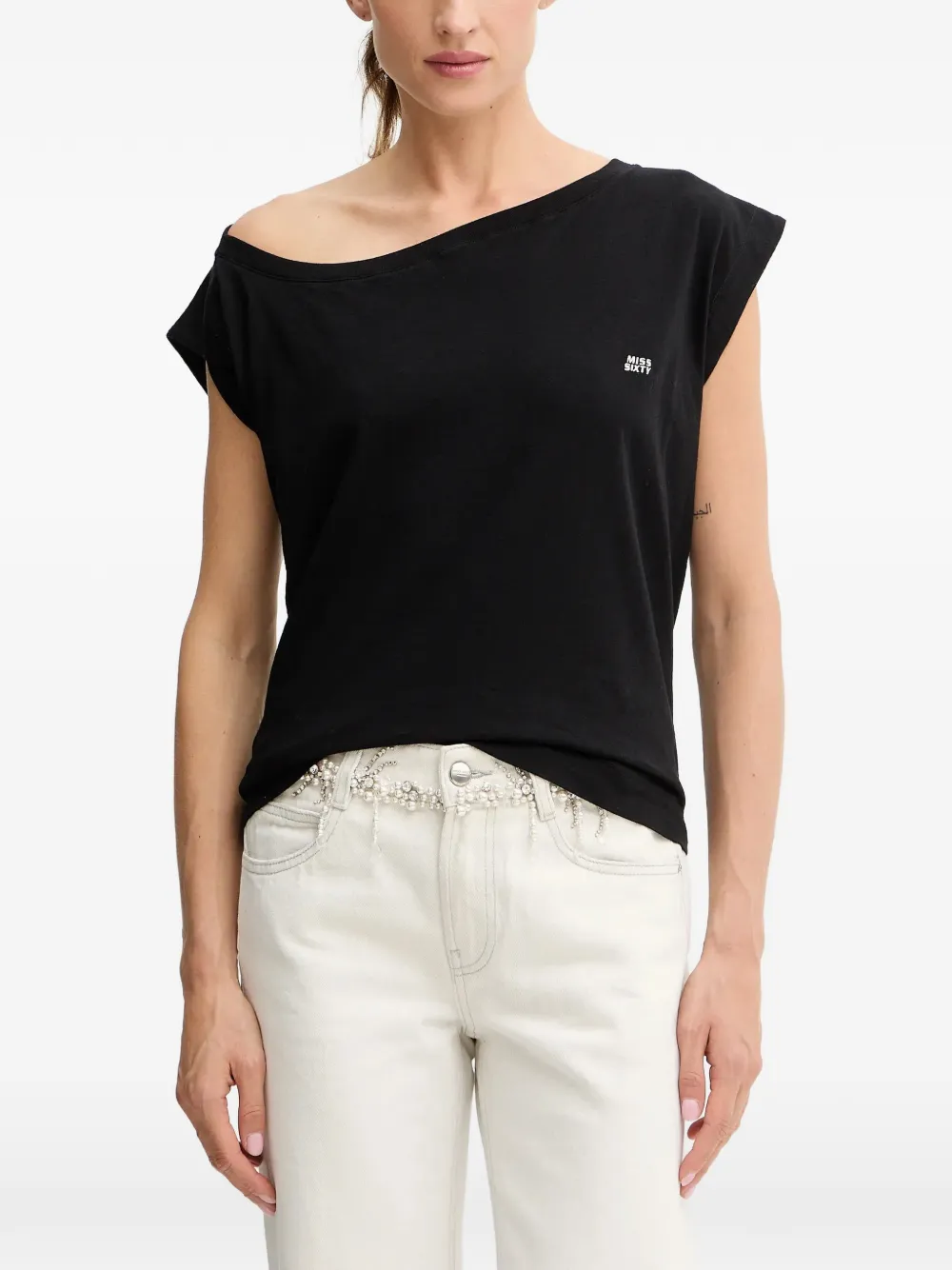 Miss Sixty off-shoulder T-shirt - Nero