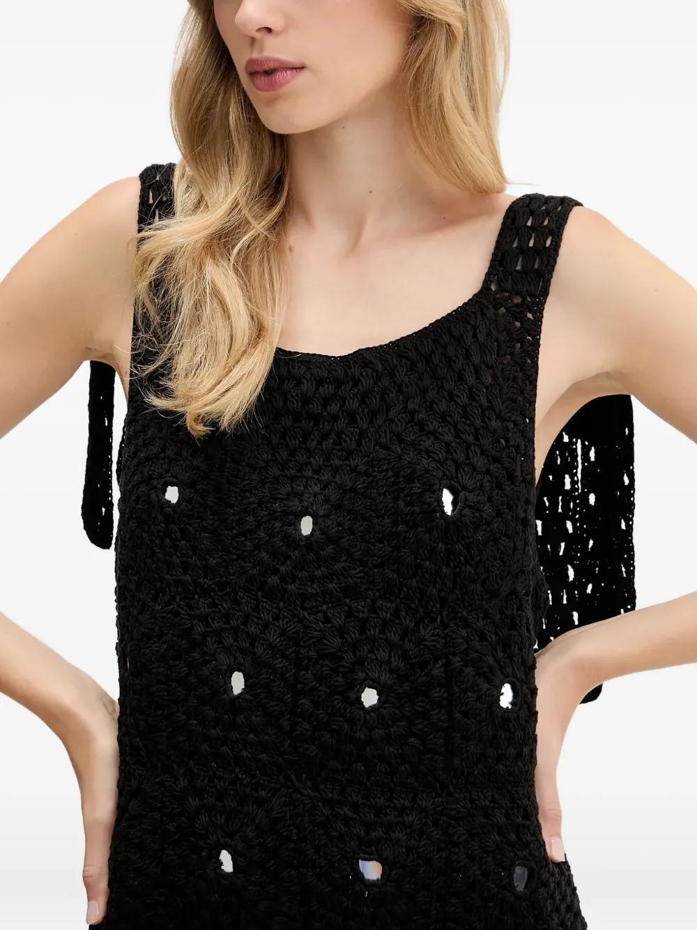 Never Fully Dressed Tie-detail Embellished Maxi Dress In Black